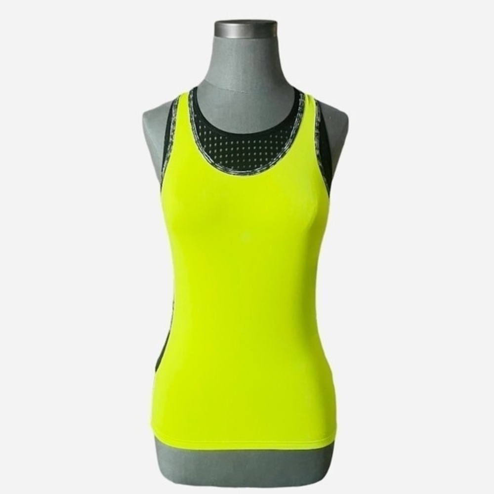 Alii Sport Women's Lemon Citron Black Athletic Tank M Mesh Bra UV Protection NWT - Picture 4 of 10